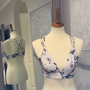 PINK Black and White Bralette